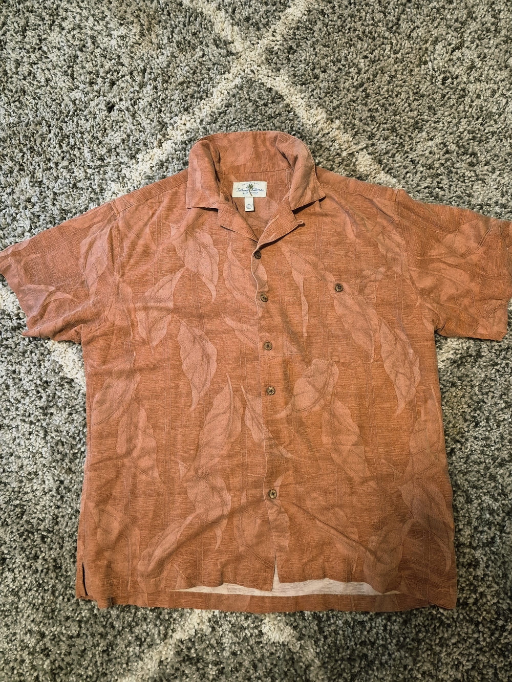 Island Shores Floral Silk Button-Up Shirt XL Brand New